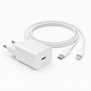 Încărcător Telefon și Tabletă 35W Fast Charge, Power Delivery, Quick Charge, USB-C <font color="red">+ </font> Cablu de date/incarcare OEM compatibil Apple, Lightning - USB C, 2m, alb